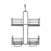 Wholesale - 4 SECTION BLACK SHOWER CADDY, UPC: 840005232453